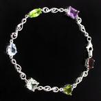 zilveren armband met multi edelstenen, Overige kleuren, Verzenden, Zo goed als nieuw, Met edelsteen