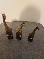 Houten Giraffe Beelden Set, Antiek en Kunst, Kunst | Beelden en Houtsnijwerken, Ophalen