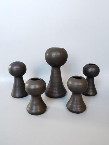Mid Century retro keramiek kandelaars Mobach Ravelli ? Info  beschikbaar voor biedingen