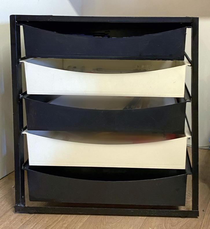 Ladenkastje zwartwit, retro, Huis en Inrichting, Kasten | Ladekasten, Gebruikt, Minder dan 100 cm, 50 tot 100 cm, 25 tot 50 cm