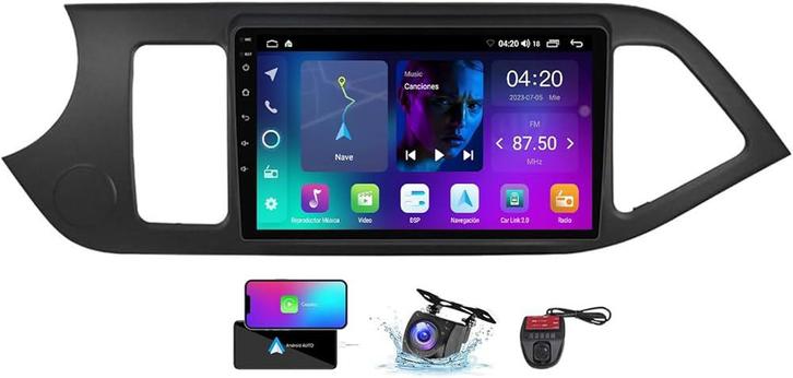 Apple CarPlay + Achteruitrijcamera – Kia Picanto (2011–2017), Auto diversen, Autoradio's, Zo goed als nieuw, Ophalen