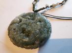 VINTAGE COLLIER met GROTE JADE HANGER in PERFECTE STAAT, Ophalen of Verzenden