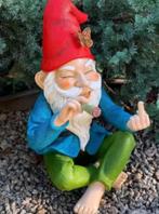 Prachtig tuinbeeld Rokende Kabouter rood (15cm), Ophalen of Verzenden, Nieuw, Overige materialen