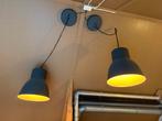 Twee industriële hanglampen, Ophalen of Verzenden, Gebruikt, Metaal, 50 tot 75 cm