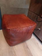 Vintage leren poef, Ophalen of Verzenden