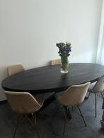 Eettafel ovaal zwart 200cm ZONDER STOELEN, 100 tot 150 cm, 200 cm of meer, Ophalen of Verzenden, Zo goed als nieuw