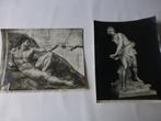 Twee kunstfoto’s van Bernini en Michelangelo, 1940 tot 1960, Ophalen of Verzenden, Foto, Zo goed als nieuw