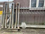 Stalen hekwerk, 2x7m, 160cm hoog, Ophalen, Gebruikt, IJzer, Spijlenhekwerk