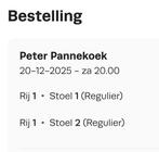 Voorstelling Peter Pannenkoek 20/12 Nieuwe Luxor, Tickets en Kaartjes, Twee personen, Overige soorten