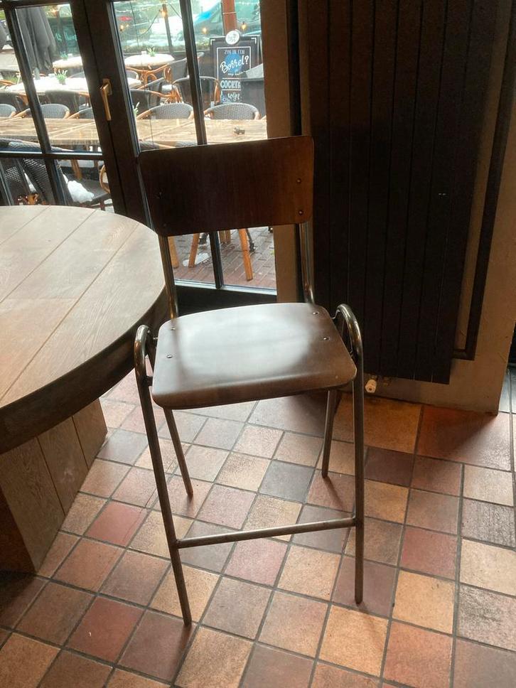 Houten stoelen - set van 5, Huis en Inrichting, Barkrukken, Gebruikt, 60 tot 90 cm, Hout, 5 krukken of meer, Ophalen