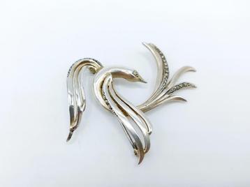 Zilveren art nouveau broche, vogel, 835 beschikbaar voor biedingen
