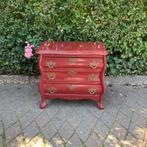 Vintage Rood Buikkastje met 3 Lades, Huis en Inrichting, Ophalen, Gebruikt, 50 tot 100 cm, 3 of 4 laden
