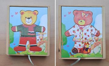 2 houten puzzels beer beschikbaar voor biedingen