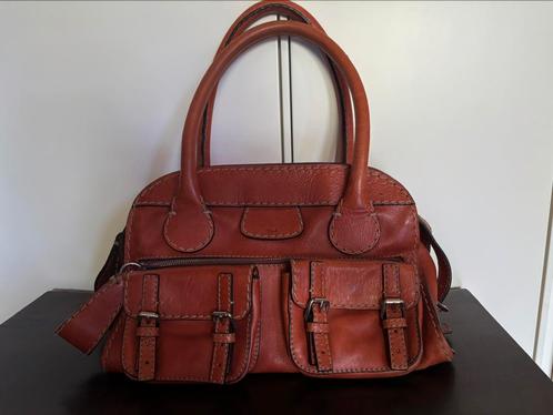 Chloé lederen dames tas oranje leder, Sieraden, Tassen en Uiterlijk, Tassen | Damestassen, Zo goed als nieuw, Handtas, Oranje