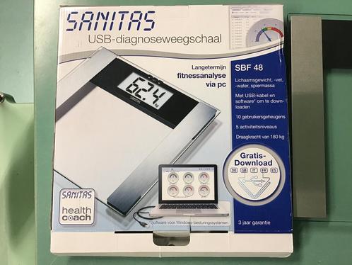 Sanitas personenweegschaal, USB Diagnose weegschaal, Witgoed en Apparatuur, Weegschalen, Zo goed als nieuw, Personenweegschaal