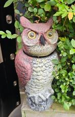 Kunststof uil met draaiend hoofd, vogelverschrikker, Tuin en Terras, Tuinbeelden, Ophalen of Verzenden, Gebruikt, Kunststof, Dierenbeeld