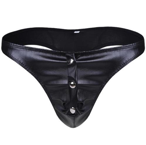 Zwarte kunst leren heren string met knopen tanga slip mannen, Kleding | Heren, Ondergoed, Slip, Zwart, Verzenden