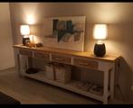 Lange houten dressoir met lades/ side table, Huis en Inrichting, Tafels | Sidetables, Ophalen of Verzenden, Eikenhout, 150 tot 200 cm