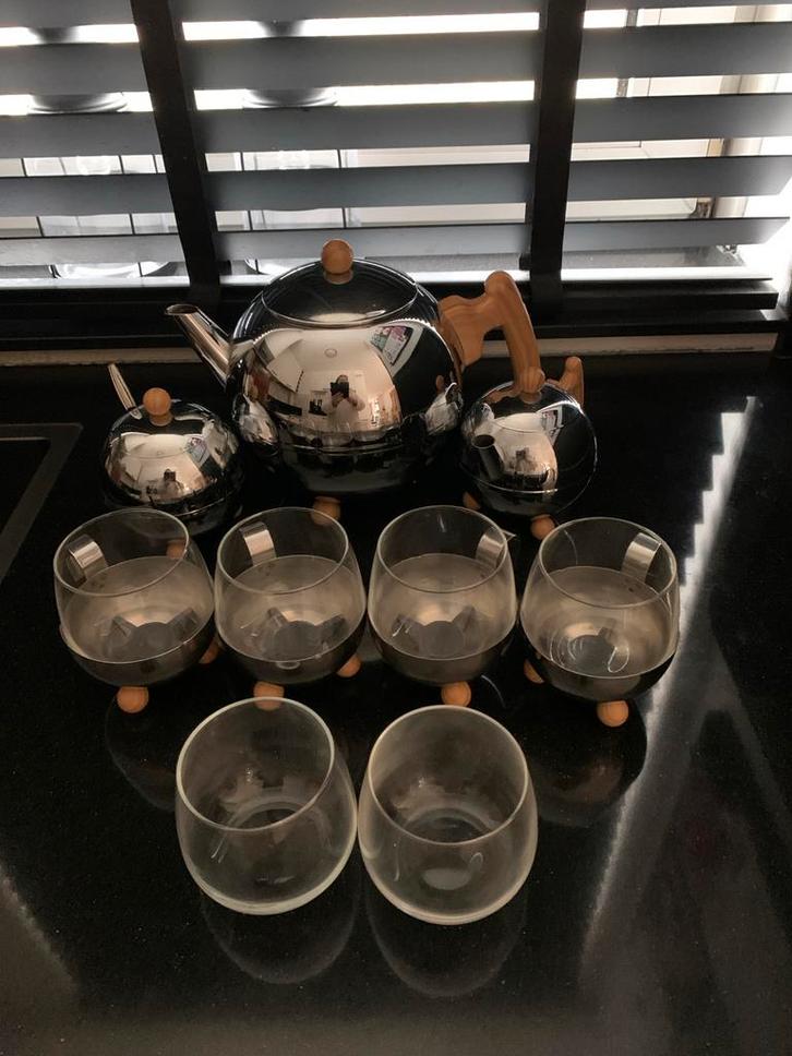 Bredemeijer theeset, Huis en Inrichting, Keuken | Servies, Zo goed als nieuw, Compleet servies, Effen, Glas, Ophalen of Verzenden