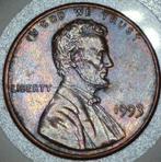 Toned Lincoln Cent 1993, Ophalen of Verzenden, Noord-Amerika, Losse munt