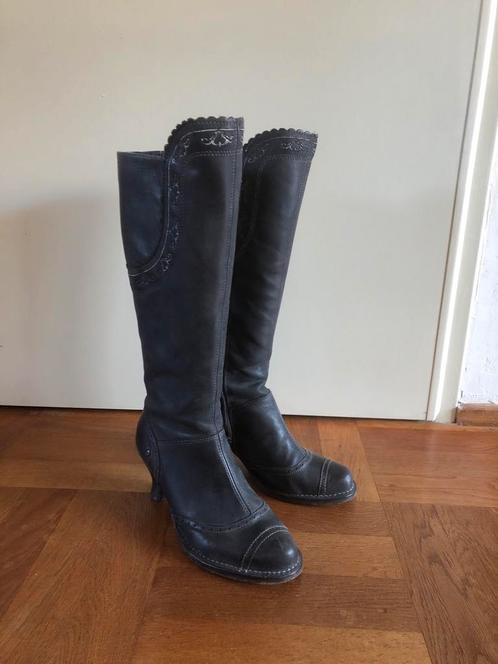 Neosens hoge zwarte nubuck leren laarzen maat 39 40., Kleding | Dames, Schoenen, Zo goed als nieuw, Hoge laarzen, Zwart, Verzenden