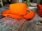 Oranje Cowboy Hoed - Partyhoed - 58 cm. met gaten voor bier,, Kinderen en Baby's, Ophalen of Verzenden, Nieuw, Jongen of Meisje
