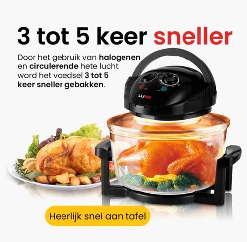 LUND GLAZEN HALOGEEN OVEN 1400 WATT z.g.a.n., Witgoed en Apparatuur, Ovens, Zo goed als nieuw, Oven, Minder dan 45 cm, 45 tot 60 cm