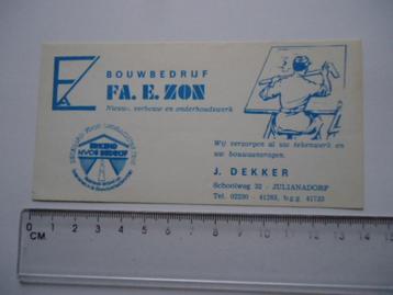 sticker oud Julianadorp fa E ZON bouwbedrijf bouw retro beschikbaar voor biedingen
