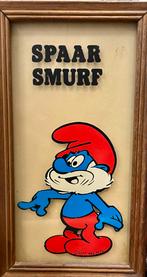 Spaarsmurf in lijst, Verzamelen, Ophalen of Verzenden, Zo goed als nieuw, Overige Smurfen, Gebruiksvoorwerp