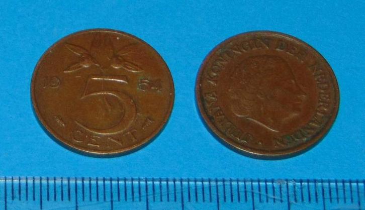 Nederland - stuiver 1954, Postzegels en Munten, Munten | Nederland, Losse munt, 5 cent, Koningin Juliana, Verzenden