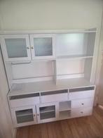 Een mooie witte buffet/dressoir kast + met wijn glazen houde, Ophalen, 100 tot 150 cm, Zo goed als nieuw, Met hangruimte