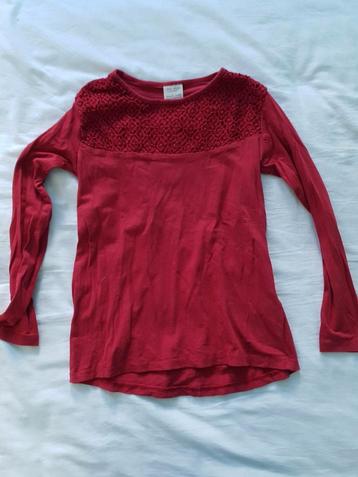 Rode longsleeve - Zara girls - Maat 122 beschikbaar voor biedingen