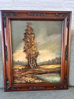 Schilderij: Landschap met bomen en water. Rik Wolters, Ophalen of Verzenden
