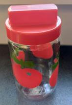 Glazen voorraad pot GULF ( rode appeldecor) jaren 70, Antiek en Kunst, Curiosa en Brocante, Ophalen of Verzenden