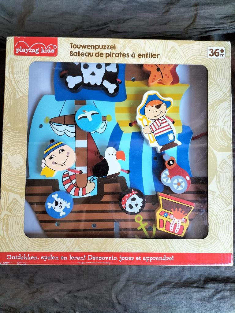 Touwenpuzzel Piraten / 36m+, Ophalen of Verzenden, 10 tot 50 stukjes, Zo goed als nieuw, 2 tot 4 jaar
