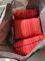 Kussen x6, plof, rug, nofruit, sunbrella, loungebank, buiten, Ophalen of Verzenden, Gebruikt