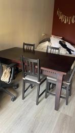 Tafel + IKEA stoelen - studentenkamer, Huis en Inrichting, Complete eetkamers, Ophalen, Gebruikt, Minder dan 4 stoelen
