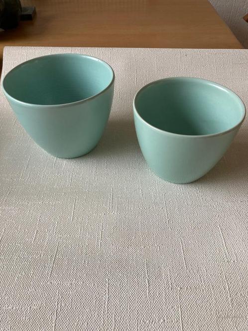 Adco bloempotten 2 stuks Mint kleur I, Antiek en Kunst, Antiek | Keramiek en Aardewerk, Ophalen of Verzenden