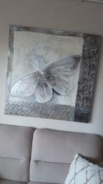 Schilderij met vlinder, Ophalen of Verzenden, Zo goed als nieuw, Schilderij, 50 tot 75 cm