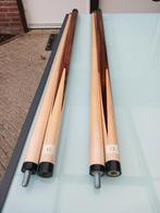 2 biljartkeu's  2delig  van 146cm, Ophalen of Verzenden, Zo goed als nieuw, Keu of Ballen
