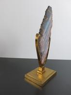 Vintage agaat mineraal op messing voet, Verzamelen, Mineralen en Fossielen, Ophalen of Verzenden, Mineraal