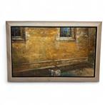 Klaas Werumeus Buning (1955-2022) - schaap bij een boerderij, Antiek en Kunst, Kunst | Schilderijen | Klassiek, Ophalen of Verzenden