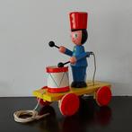 Vintage houten trekspeelgoed trommelaar huzaar, Antiek en Kunst, Ophalen of Verzenden