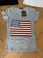 Grijs t-shirt M - nieuw - mooi shirtje - met kaartjes, Maat 38/40 (M), Nieuw, Ophalen of Verzenden, Korte mouw