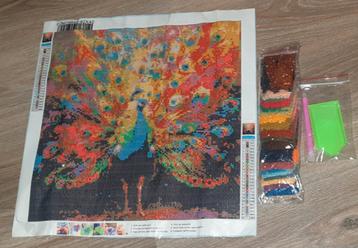 Diamond Painting Pauw Vierkante Steentjes 40x40  beschikbaar voor biedingen