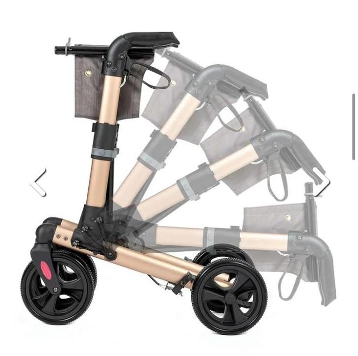 WheelzAhead TRACK rollator Refurbished antraciet / champagne, Diversen, Rollators, Zo goed als nieuw, Lichtgewicht, Opvouwbaar