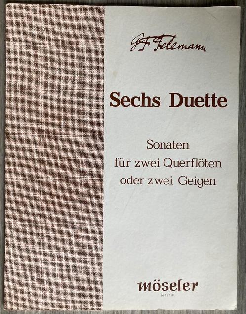 Sechs Duette 6 Sonaten 2 Flutes or 2 Violins G. P. Telemann, Muziek en Instrumenten, Bladmuziek, Zo goed als nieuw, Ophalen of Verzenden