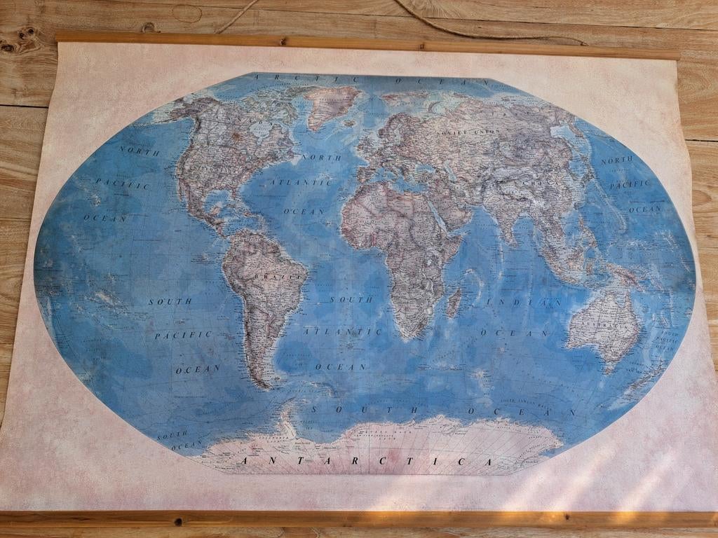 Wereldkaart Wanddecoratie - Eyecatcher!, Ophalen of Verzenden, Aardrijkskunde