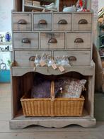 Oud grenen vergrijsd ladenkast, Ophalen, Gebruikt, Landelijk brocante, Onbekend