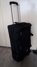 Zwarte Reistas met Wieltjes en Uitschuifbare Handgreep, Zwart, Nieuw, Ophalen of Verzenden, 60 tot 80 cm